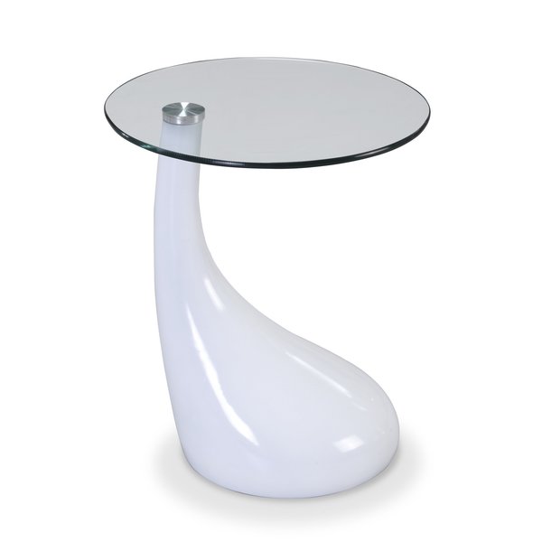 Manhattan Comfort Lava Accent Table in White ET003-WH